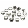 Comfortable Opening Ring Rhinestone Inlay Alloy Stackable