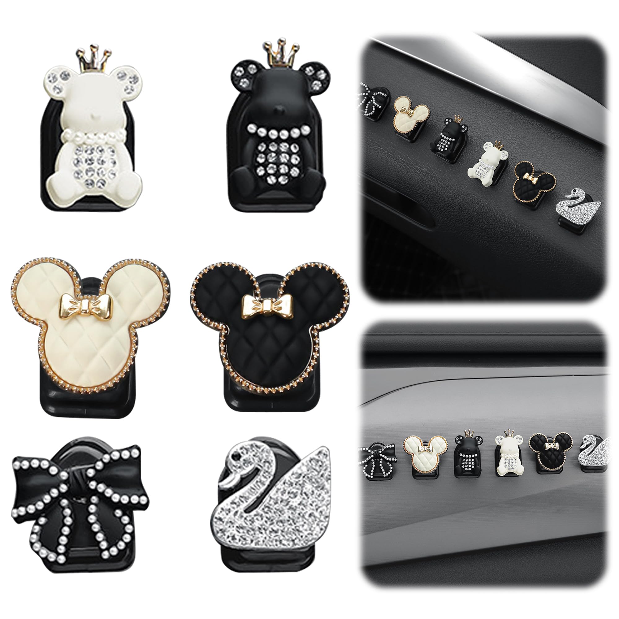 

KRGNPLE 6 шт. Автомобильный крючок Автомобильный мини-крючок Милый в форме цветка Хранение Клейкий Портативный