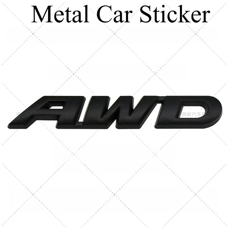 High-quality Modification 3D Metal Stickers AWD Four-wheel Drive Logos Two Sizes P Scratch Cover DIY Decoration Car Accessories
