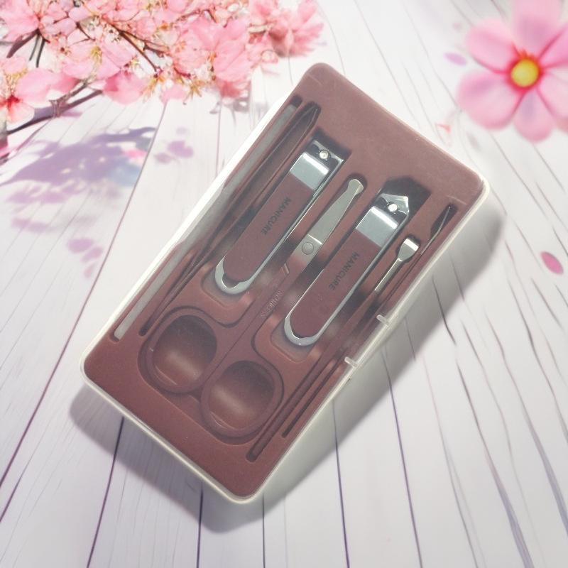 7-Piece Manicure Set: Nail Clippers, Ear Pick, Slanted Clippers, Eyebrow Scissors, In Stock