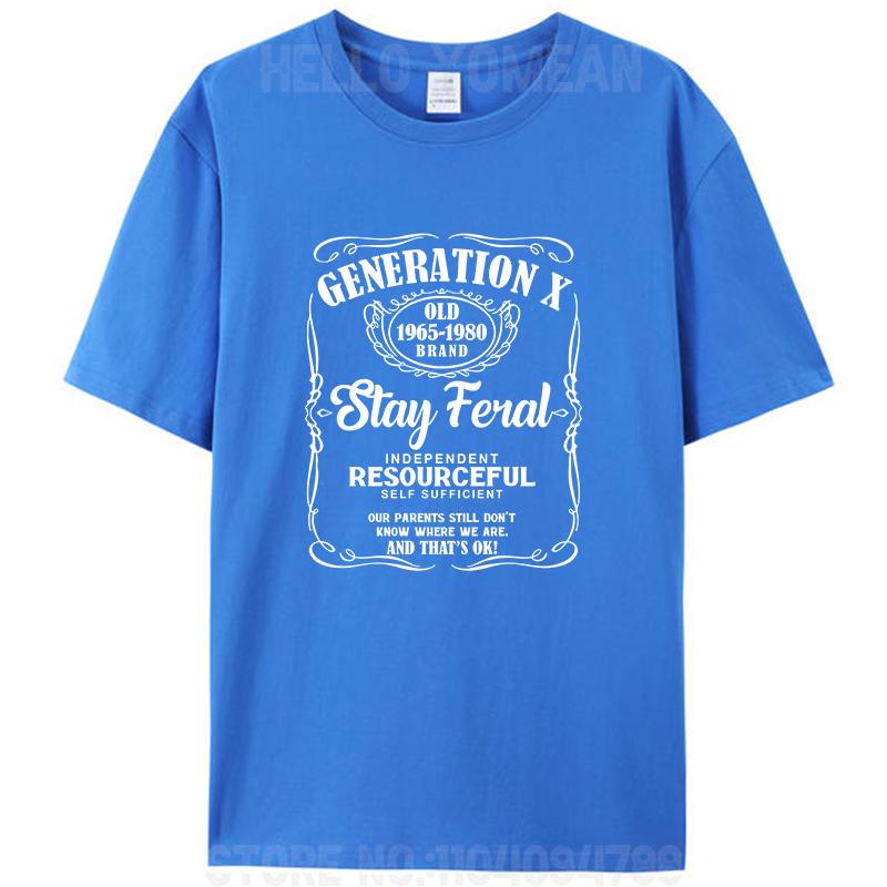 Generation X Stay Feral Resourceful Self Sufficient Funny Women Men's T-Shirt Gen X Graphic Casual Tee Shirts Hipster Loose Tops