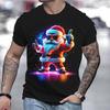 Christmas Men T-shirt 3D Print Beer Santa Claus Pattern Printing T Shirt for Man Hip-hop T-shirt New Year Gift Graphic T Shirt