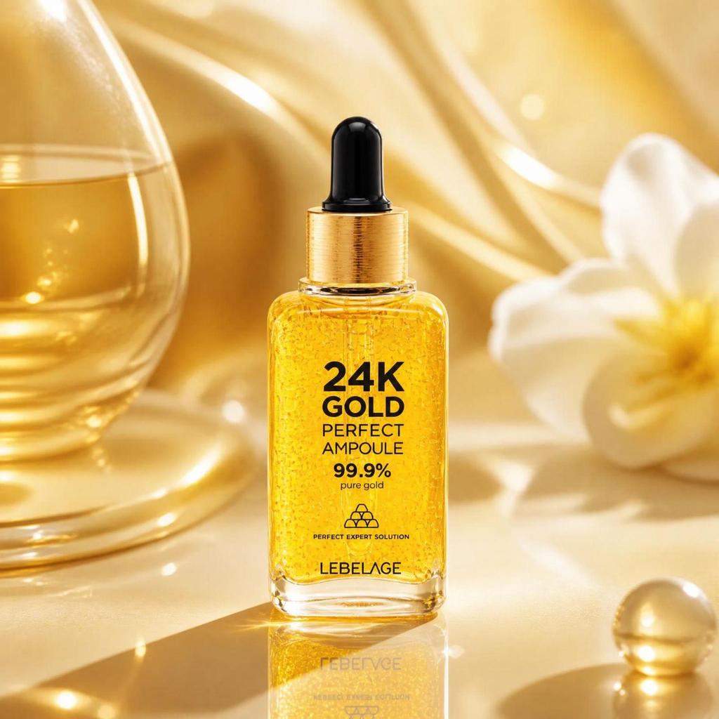LEBELAGE 24K Gold Perfect Ampoule 50ml - Anti-Wrinkle & Brightening Facial Serum