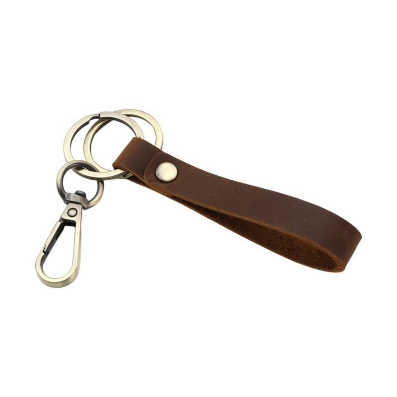 Versatile Leather Keychain with Reinforced Loop All Day Comfort Carry Light Key Holder for Formal Casual Occasions