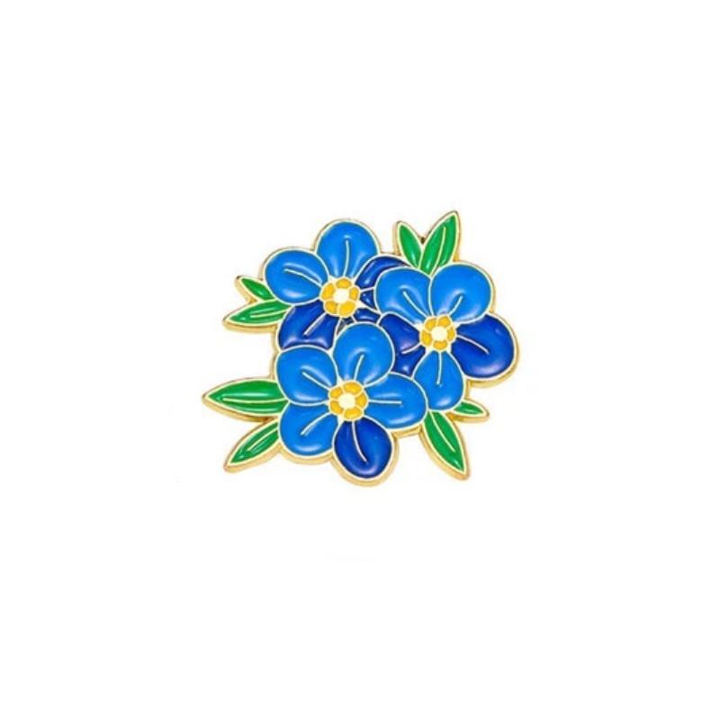 Jewelry Accessory Blue Forget-Me-Not Pin Enamel Pin Delicate Flower Pin For Gift For Friend Gifts For Her Accessories