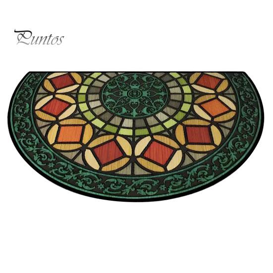 Sand Scraping Doormat Floor Mat Semi-Circular Design 3D Illusion Rug Non-Slip Decorative Door Shock Absorbing Entryway Bedroom Fade-Resistant