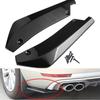 2pcs Rear Lip Bumper Spoiler Splitter Diffuser Canard Wrap Spoiler Side Fender Skirt Lip Chin Body Kit Glossy Black Universal
