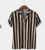 Camicia Casual da Uomo a Maniche Corte a Righe Primavera 2025