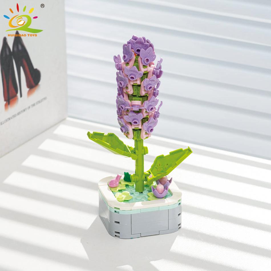 Non-Toxic Moc Flower Succulents Building Blocks Everlasting Flowerpot Bonsai Gardens Romantic Bricks Diy Potted Plants Model Kids