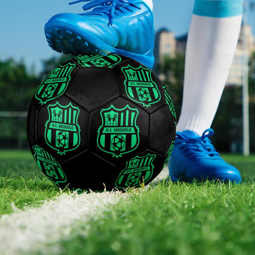 Sassuolo FC Soccer Ball, Colorful, Suitable for All Ages, Machine-stitched, PVC Material, Competition Grade, Durable and High Bounce