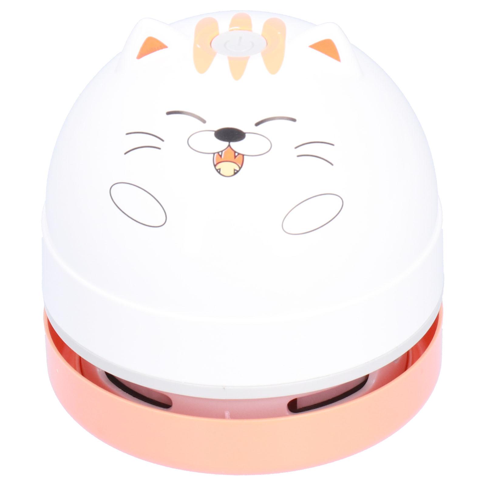 

Cute Animal Design Desktop Vacuum Cleaner USB Charging Mini Dust Catcher for ChildrenCat Pattern