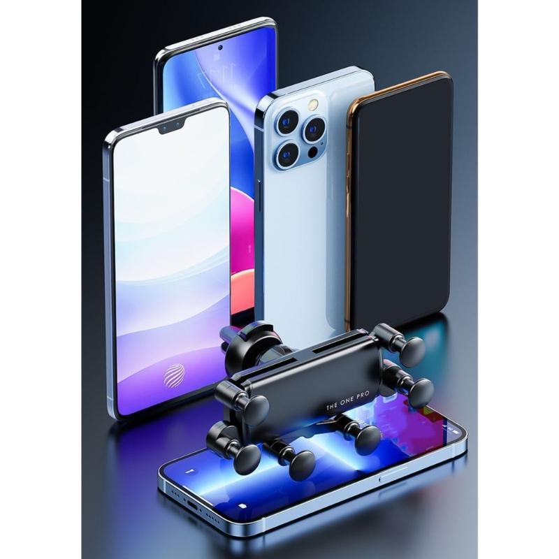 Uchwyt na telefon komórkowy do kratki nawiewu samochodowego, wspornik grawitacyjny, uniwersalny montaż dla telefonu komórkowego 4,7-6,7 cala, nawigacja GPS