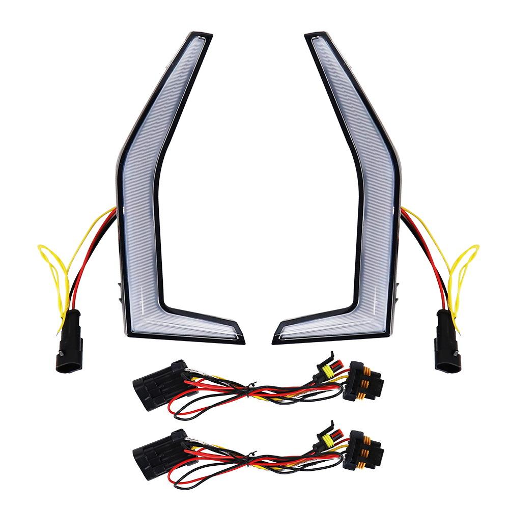 Front LED Grille Accent Lights Fang Light for Kawasaki Teryx KRX 1000 2020-2025 Trail Special 2025-2025 UTV ATV Turn Signal