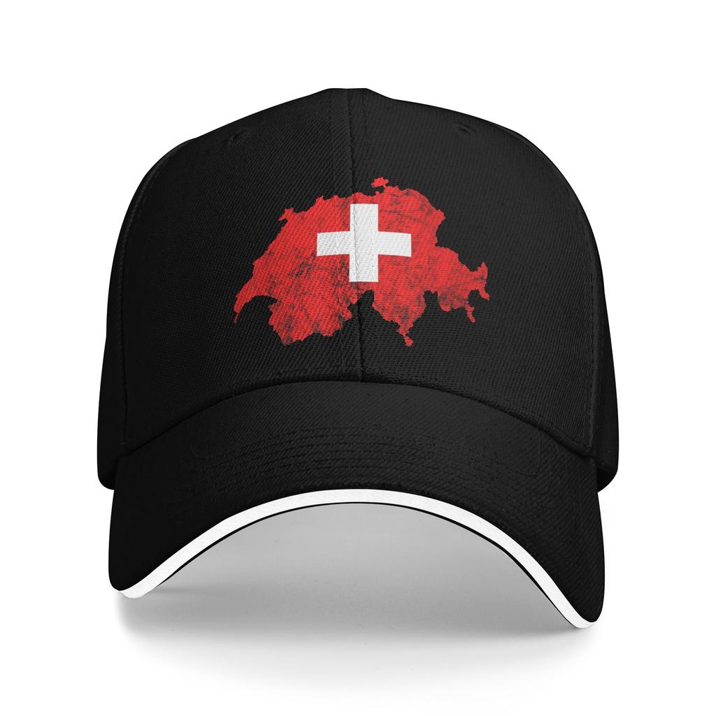 Unisex Women Swiss Switzerland Flag Hats Stylish Baseball Cap  Sun Hat Golf Headewear Adjustable Fit