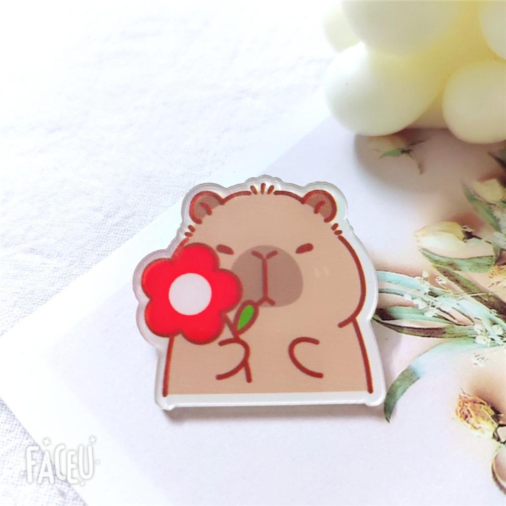 Cartoon Capybara Brooch Animals Cute Bag Pin Fashion Capybara Acrylic Badge
