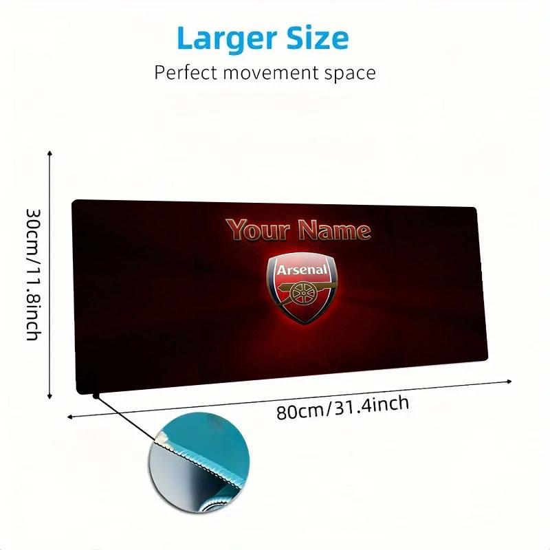 Arsenal F Anpassat Namn Stor Storlek Musmatta Stor Spelbord Kudde Halkfri Bärbar Dator Surfplatta Stor Musmatta XXL Mat Mini PC Spelmatta Med Låst Kant