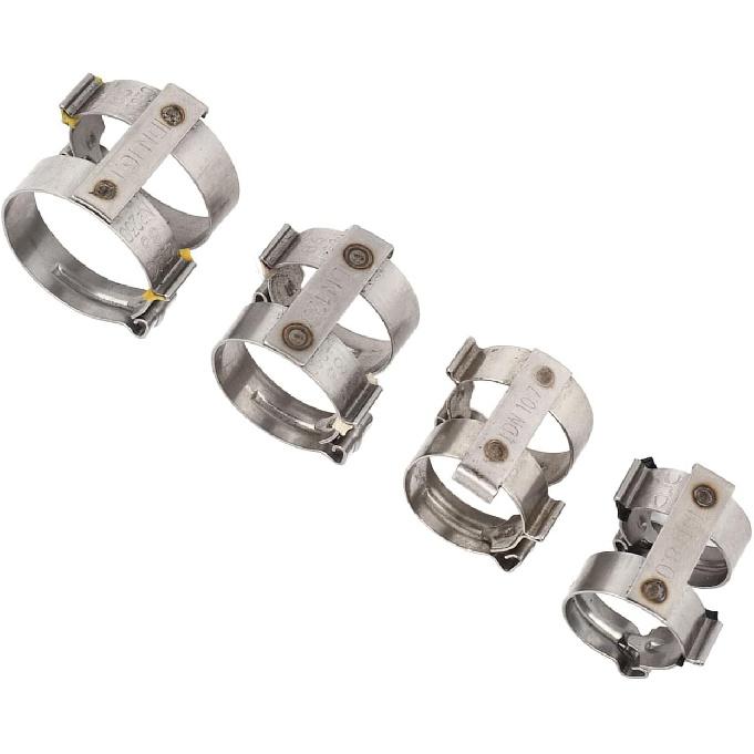 

Air Conditioning System 4 Pcs Air Conditioning Hose Clamps Stainless Steel Ac Pipe Joint Cinch Clamp Rings Crimp Pinch Fitting For R134 G6 G8 G10 G12