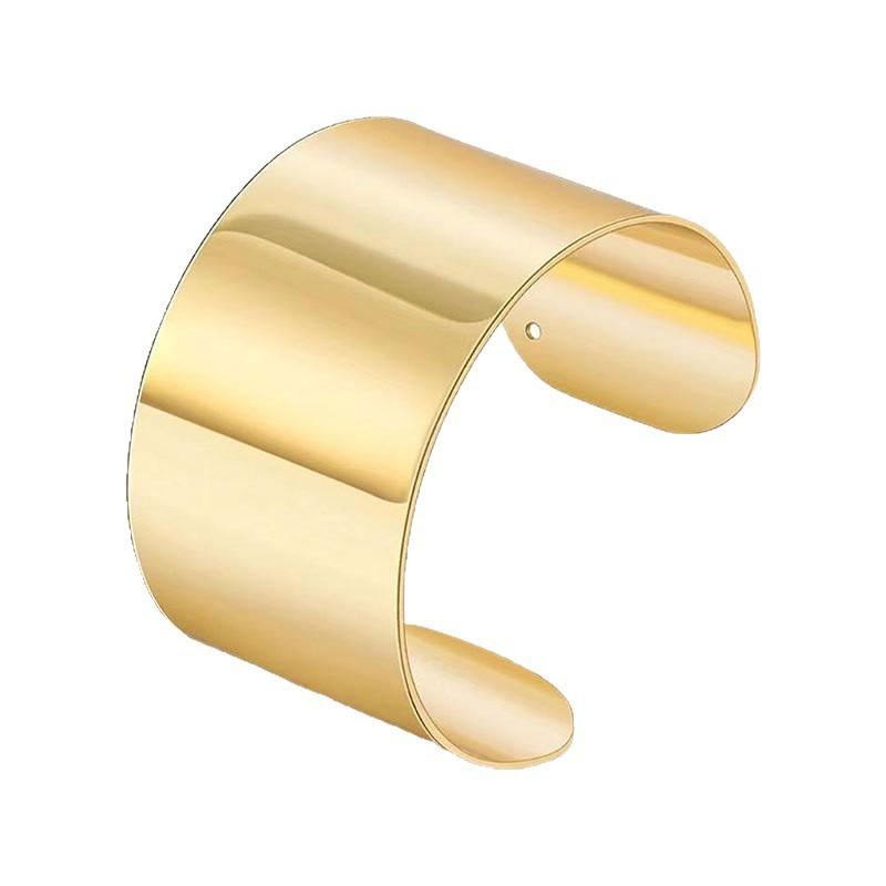 1 Stück heiß verkaufender Schmuck breiter Armreif C-förmige Öffnung verstellbar glänzender Armreif Metall fortgeschritten täglich vielseitig