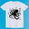 Octopus Japanese Calligraphy Gyotaku Traditional Art Japan Anime Manga Black White Yoga Martial Arts Samurai Cool Gift Tee T Shirt K886