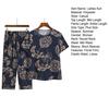 2Pcs/Set Women Pajamas Set Floral Print Short Sleeve Elastic Waist Wide Leg Pleated Trousers T-shirt Pants Set Mid-aged Grandmother Homewear Set