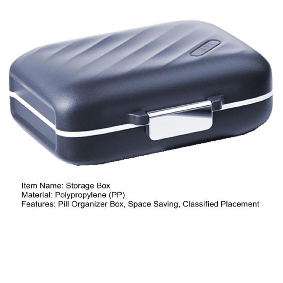 Yousheng Medicine Storage Box, Large Capacity 7 Compartment Weekly Pill Organizer, with Moisture Proof Seal Design, Portable Travel Medication