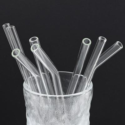 Set de 18 paie de sticlă Reutilizabile, Transparente și Decorative cu Perie de Curățare pentru Băut Lapte, Apă, Cocktailuri