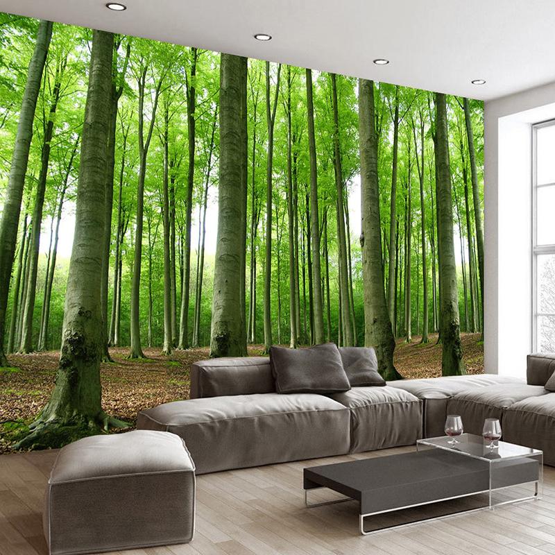 Green Tree Forest Wallpaper Nature Landscape Large Wall Mural 3D Living Room Sofa TV Background Wall Paper