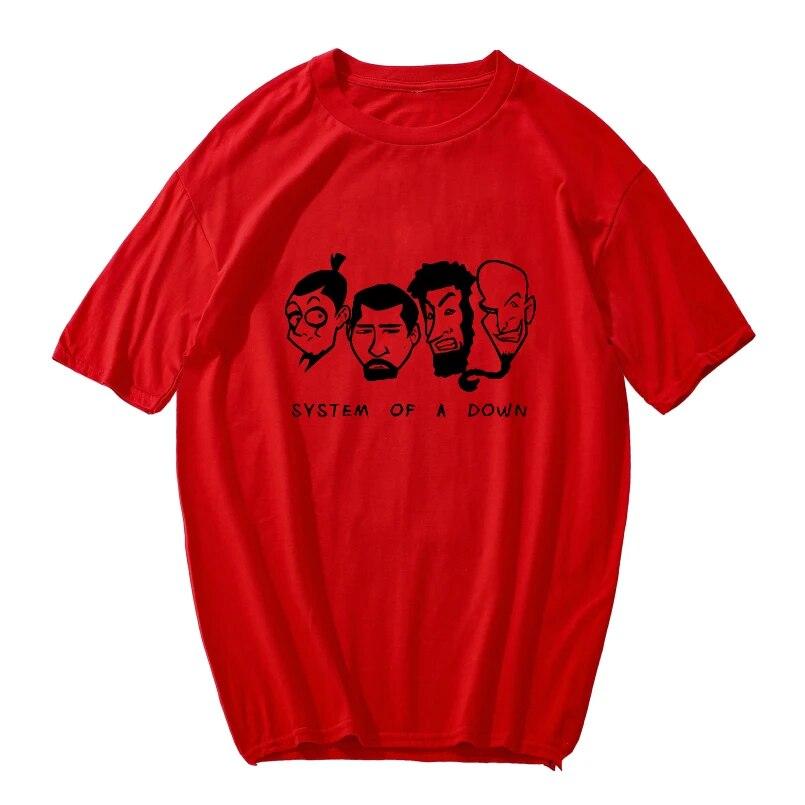 Tričko System Of A Down s kovovou páskou Unisex hipster volné streetwear estetické tričko vintage letní topy tričko Unisex oblečení
