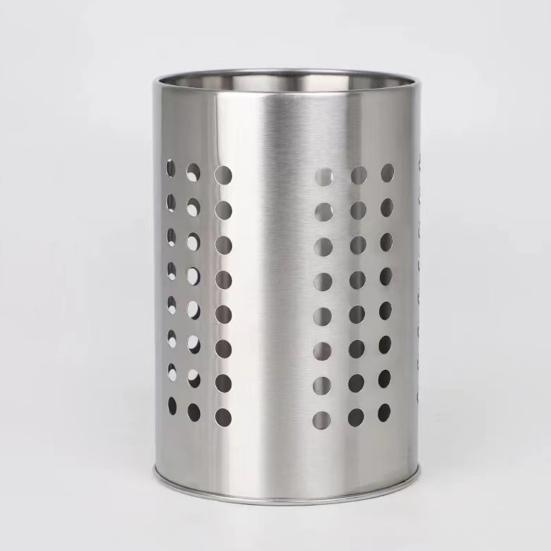 Drain Tube Cutlery Holder Organizer Drainer with Multiple Drainage Holes Stainless Steel Anti-Rust Chopstick Storage Box for Kitchen Tableware Storage