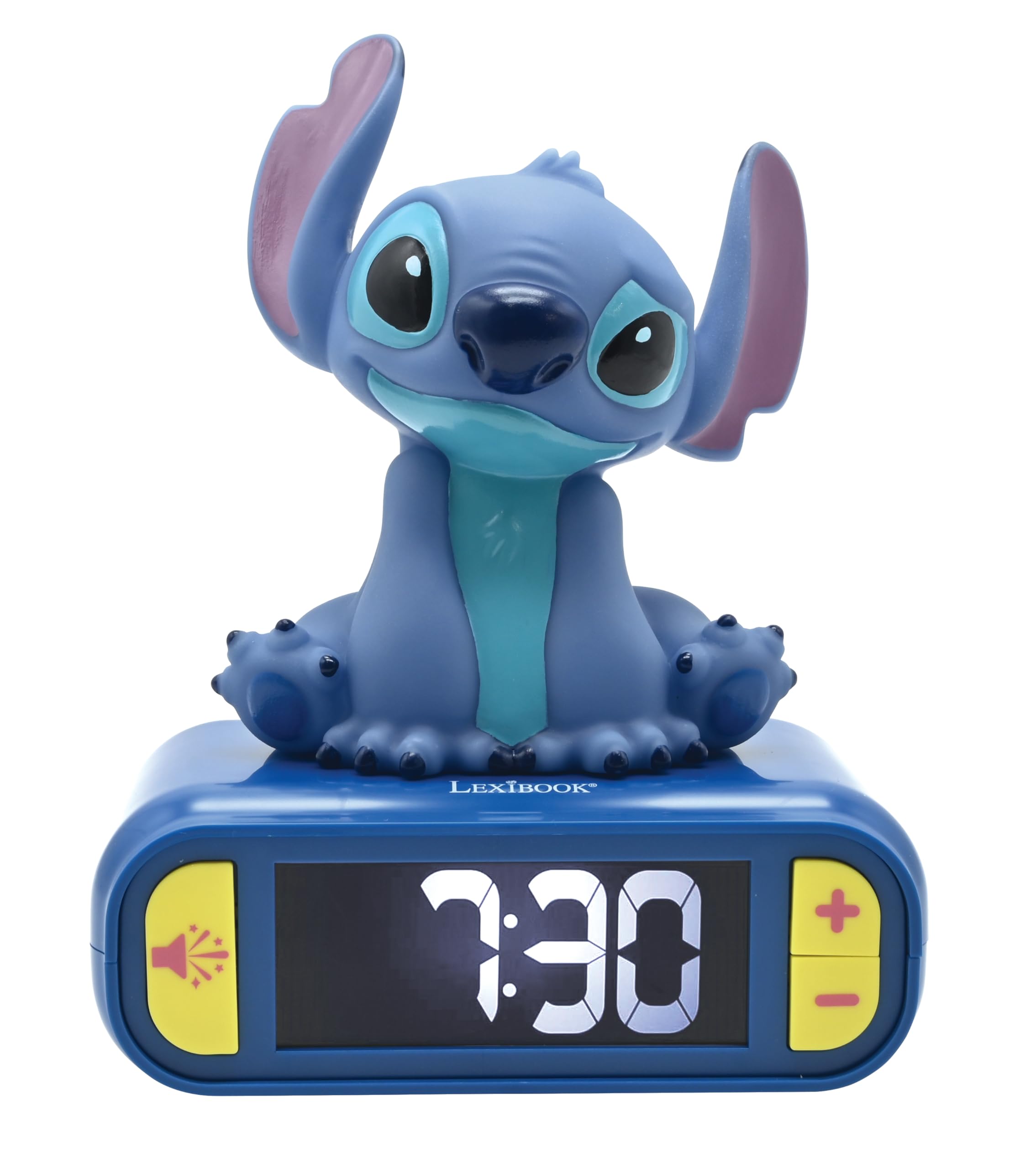

Stitch Night Light Alarm Sounds and LCD Backlit Glowing Blue LEXIBOOK, Disney, Clock, Melodies, Screen, Light, Snooze, (RL800D)