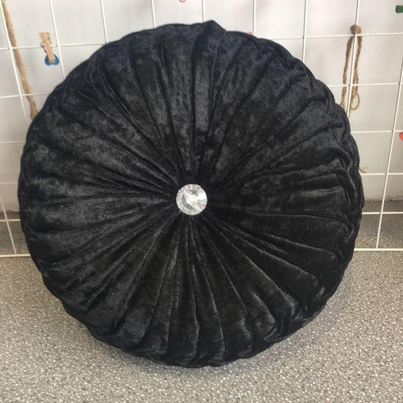 Luxurious Round Velvet Pumpkin Cushion With Charming Pleated Design And Soft Touch