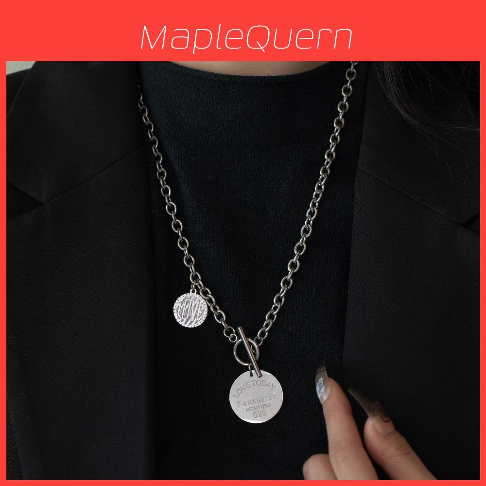 Geometric Titanium Steel Necklace For Men And Women With Polished Finish For Street Style And Casual Wear