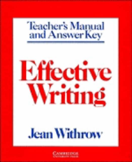 The Effective Writing Teacher's Manual : Writing Skills for Intermediate Students of American English Book
