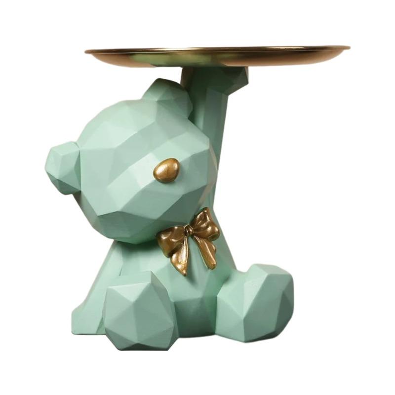Storage Sculpture Entrance Crafts Geometric Bear Resin Desk Decoration Candy Sundries Household Supplies for Office Coffee Shop