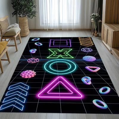 Cartoon Game Gamer Zone Controller Logo Living Room Non-Slip Area Rug Soft Carpet for Bedroom Playroom Sofa,Home Decor Doormat