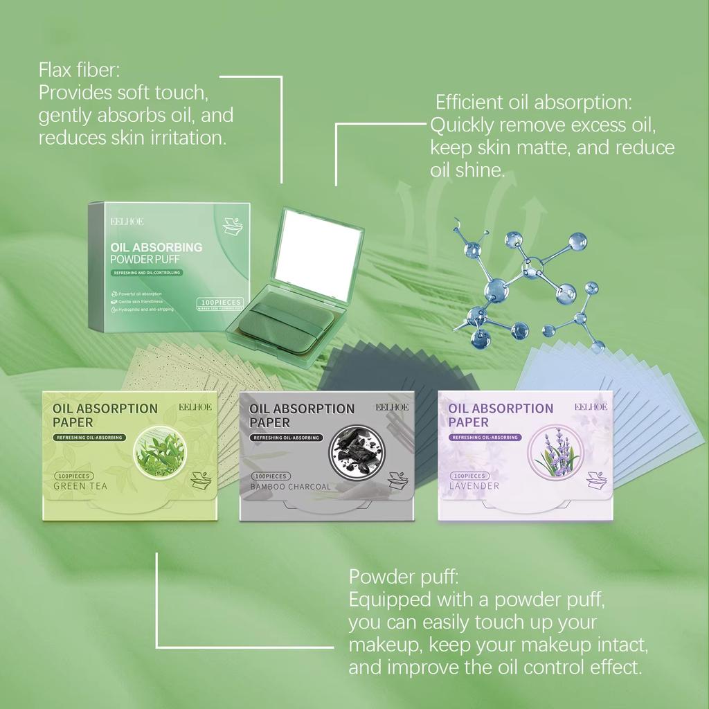 Oil Blotting Paper Sheets for Face Cleaning Matting Face Wipes Set Professional Facial Cleaning Oil-Absorbing Paper Makeup Tools
