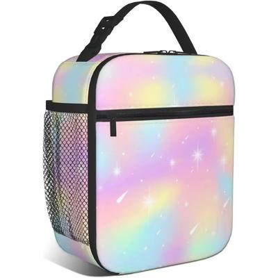 Lunch Box Tie Dye Bambini Ragazze Ragazzi Isolato Frigo Termico Carino Borsa Pranzo Tote per Scuola Lavoro