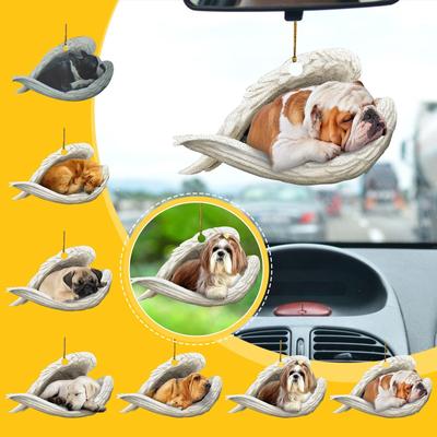Dog Cute Hanging Ornament With Sleeping Angel Hanging Ornament Gift Pendant