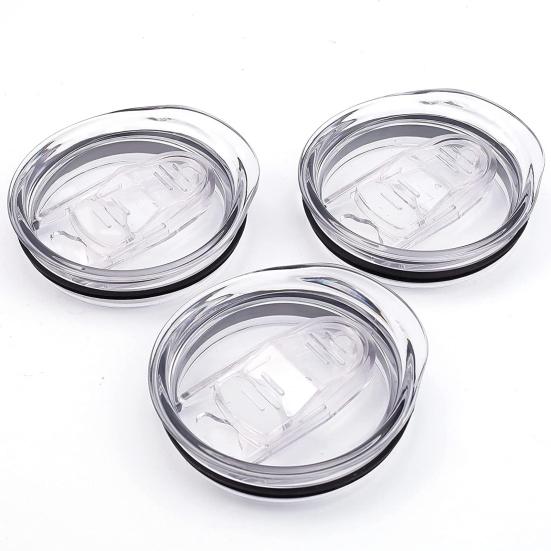Cup Lid Food Grade BPA Free Plastic Sliding Transparent Replacement Straw Hole Splash Resistant 20oz Skinny Tumbler Cover Home Supplies