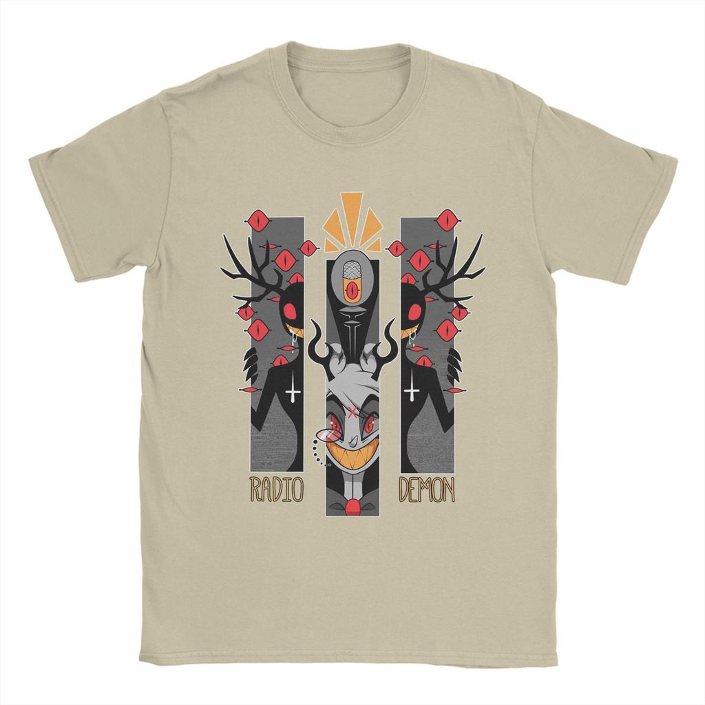 Evil Inside Hazbins Hotels Alastor Men's T Shirt  Awesome Tees Short Sleeve Round Neck T-Shirt Pure Cotton Gift Clothes