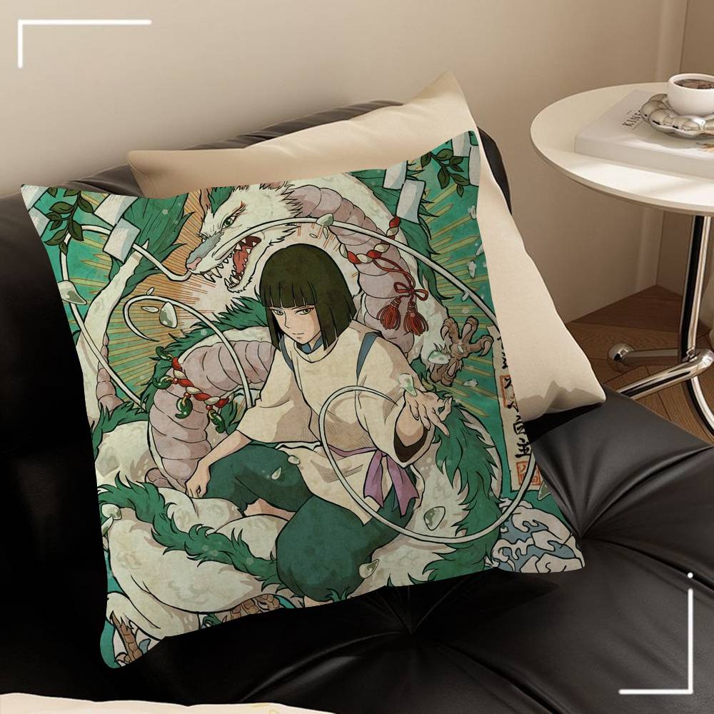 Spirited Away Anime Poster Maple Design Cushion Cover Happy Autumn Harvest Decor Holiday Decorati Pillow Cover