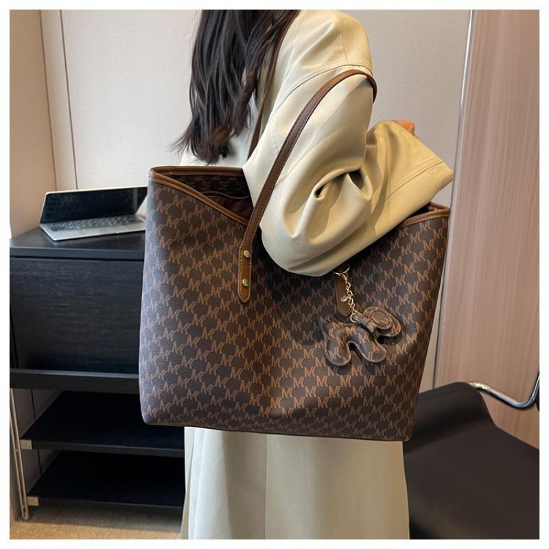 Large-capacity Bag Women's New Simple and Versatile Texture Shoulder Bag College Student Bag Commuter Tote Bag