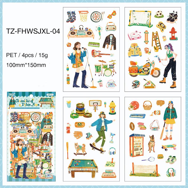 The World of Frogs Series Vintage Life Character Landscape PET Sticker Creative DIY Journal Material Collage Stationery