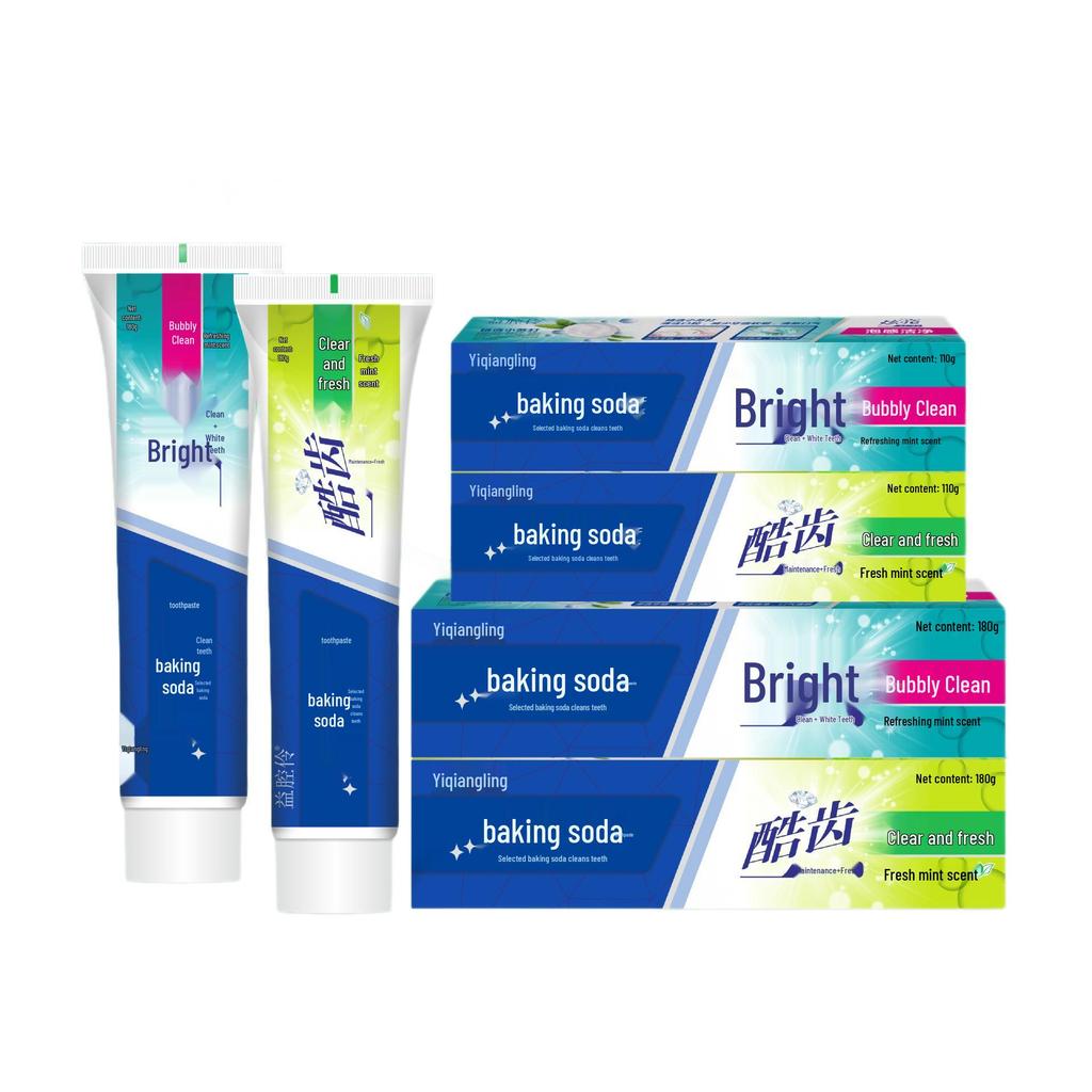 Whitening Baking Soda Toothpaste for Yellow Stain and Bad Breath Removal - Fresh Breath for Adults