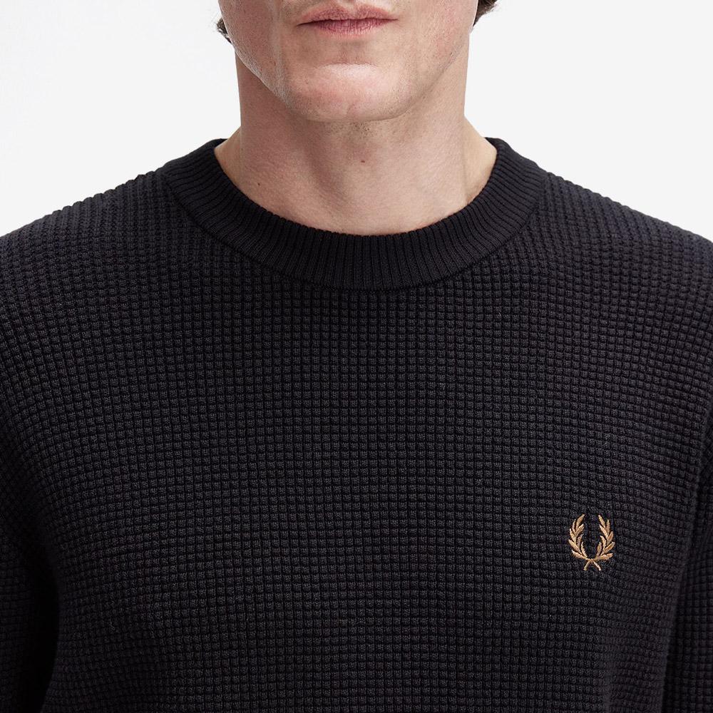 Fred Perry [Sharp] Waffle Stitch Knit - Black Afpm2536507-102