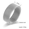 Fashion New Mens Modern Stainless Steel Mesh Band Ring 4mm 8mm Wide For Men Women Retro Jewelry Gift