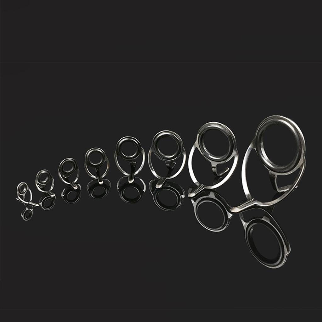 8pcs Double Leg Fishing Rod Guides Saltwater Fishing Rod Tip