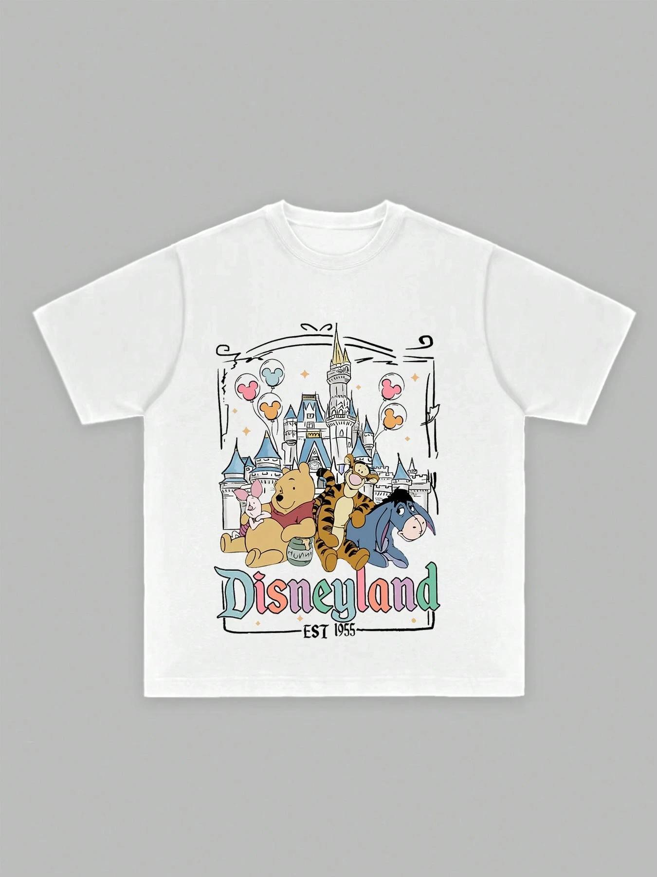 

Disney Mickey Mouse Men s Casual Cartoon Print Short Sleeve T-Shirt Cotton Tee Couple Outfit Clothing White T-Shirt Men Clothing 4XL