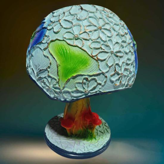 Mushroom Table Lamp Colored Mushroom Shape Night Light Resin Bedside Lamp Desk Reading Lamp for Kids Room Living Room