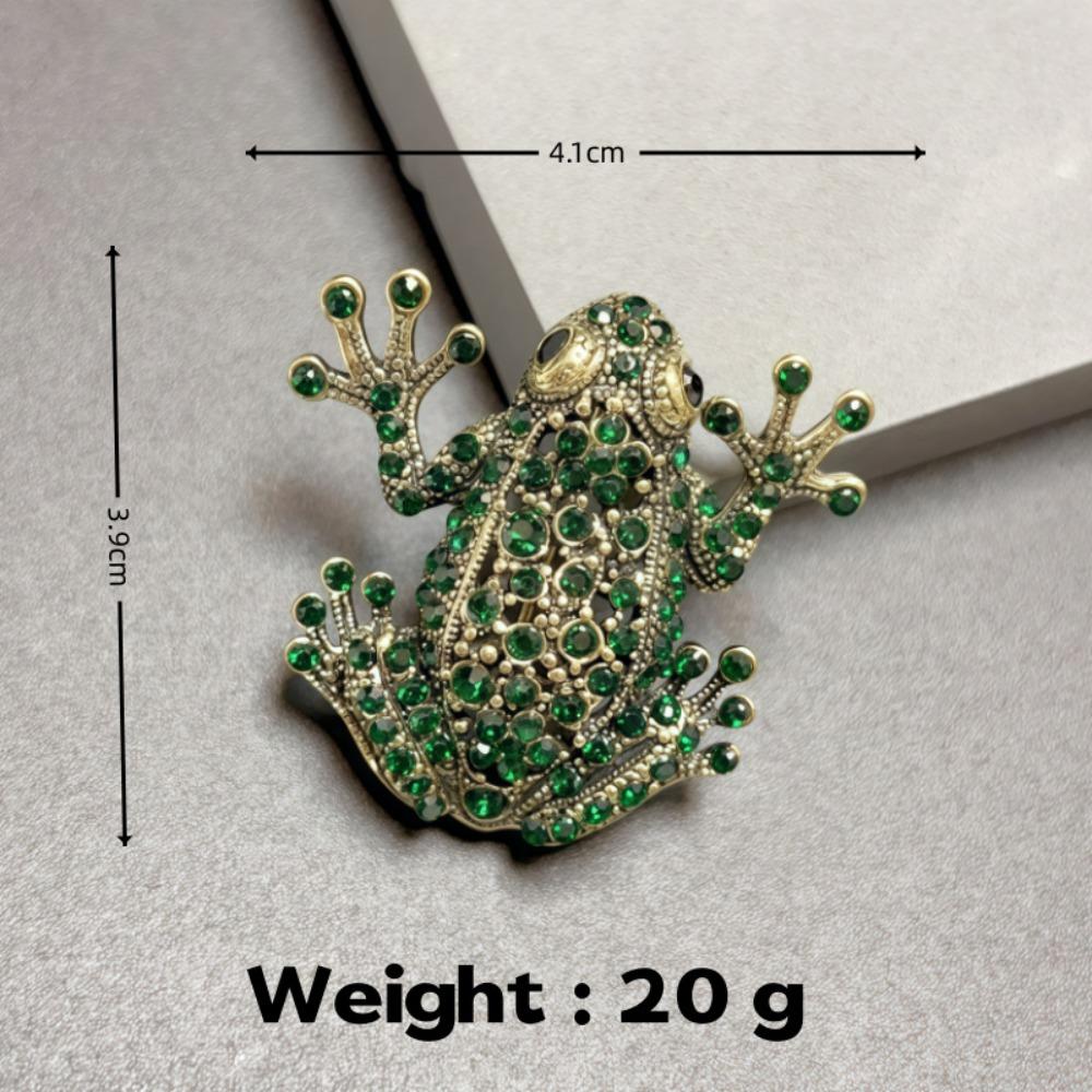

Vintage Rhinestone Brooch Sparkling Animal Brooch Stylish Frog Brooches Party 5